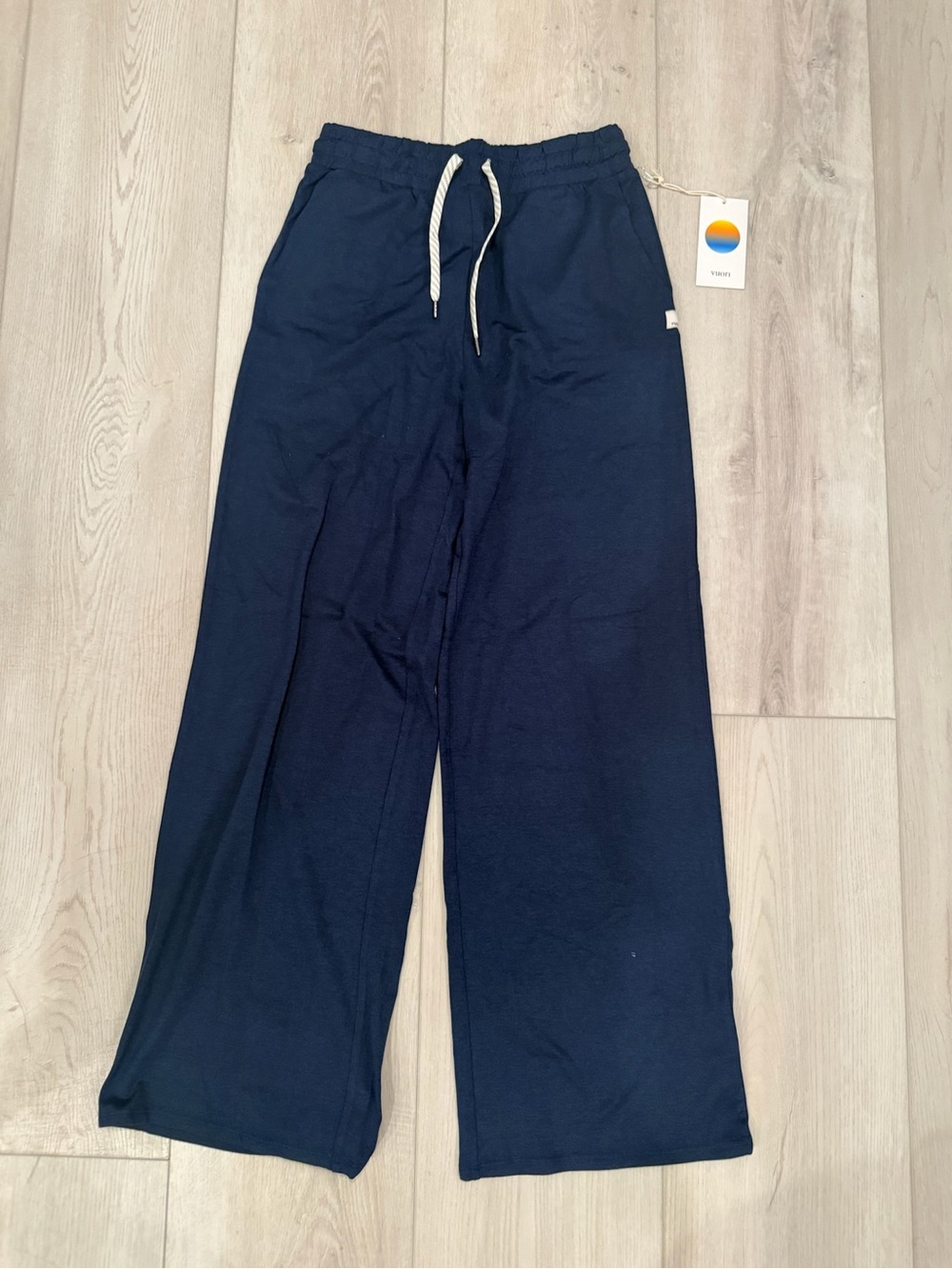 Vuori Navy Wide-Leg Drawstring Sweatpants